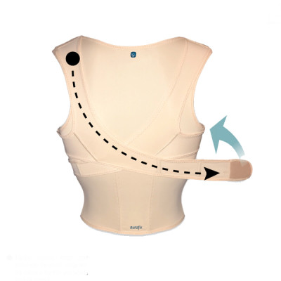 Корсет для спини від сутулості Aurafix AO-53 коректор постави, бежевий