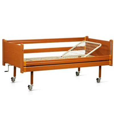 Медичне дерев’яне ліжко на колесах (2 секції) OSD-93